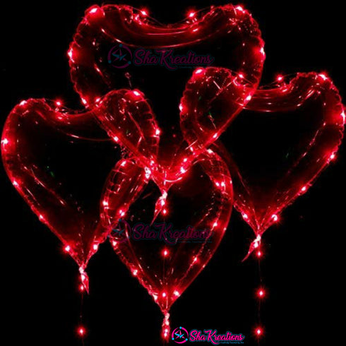 Red Heart Light Up Balloons
